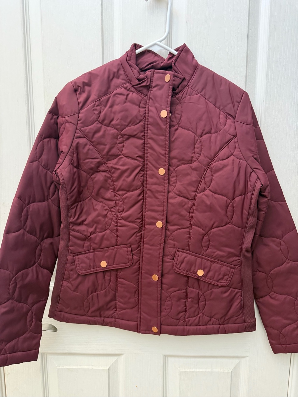 Quilted Burgundy Women’s Jacket - Classic Lightweight Coat